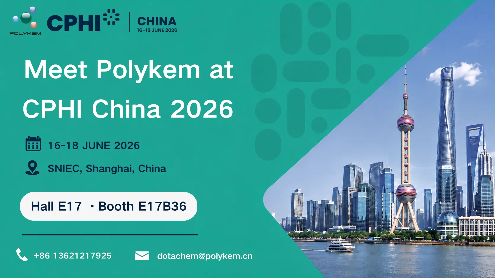 Polykem sa Exhibit sa CPHI at PMEC China 2026
