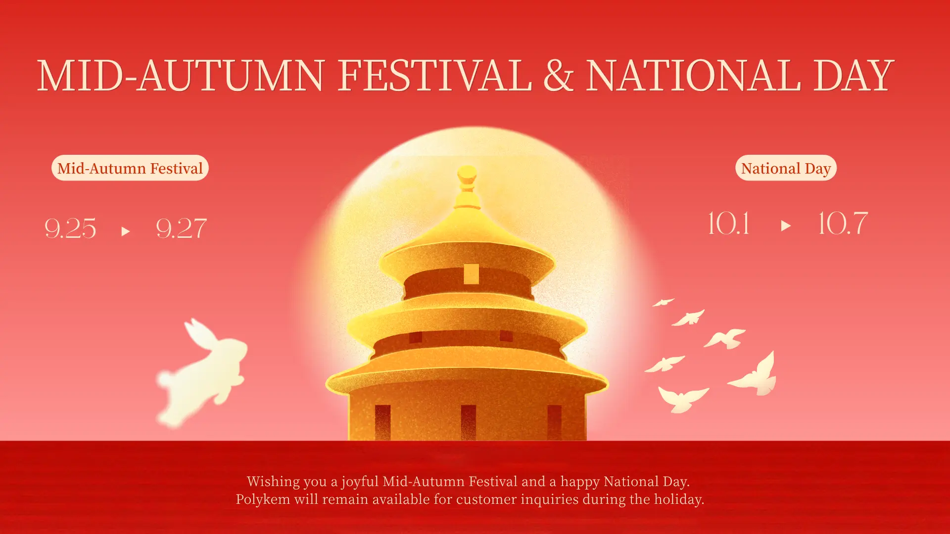 Polykem 2026 Mid-Autumn Festival at National Day Holiday Schedule